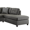 Fabric upholstered Tufted 2 Piece Sectional Sofa with Pillows Gray BM205490