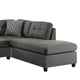 Fabric upholstered Tufted 2 Piece Sectional Sofa with Pillows Gray BM205490