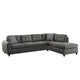 Fabric upholstered Tufted 2 Piece Sectional Sofa with Pillows, Gray