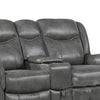 Leatherette Recliner Wooden Loveseat with Power Cord and USB Docks Gray BM205506