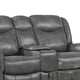 Leatherette Recliner Wooden Loveseat with Power Cord and USB Docks Gray BM205506