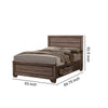 Wooden Queen Size Bed with 4 Spacious Side Rail Drawers Brown By Casagear Home BM205522