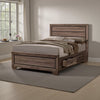 Queen Bed | Wood | 4 Side Rail Drawers | Brown