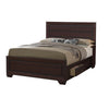 Queen Bed | Wood | 4 Side Rail Drawers | Dark Brown