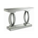 Sofa Table | Mirrored Wood | Curved Base | Open Shelf | Silver