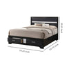 Wooden Eastern King Size Bed with 2 Storage Drawers Black and Silver By Casagear Home BM205533