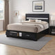 King Bed | Wood | 2 Storage Drawers | Black & Silver