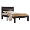 Contemporary Style Wooden Twin Size Bed with Slatted Headboard Brown - BM205567 By Casagear Home BM205567