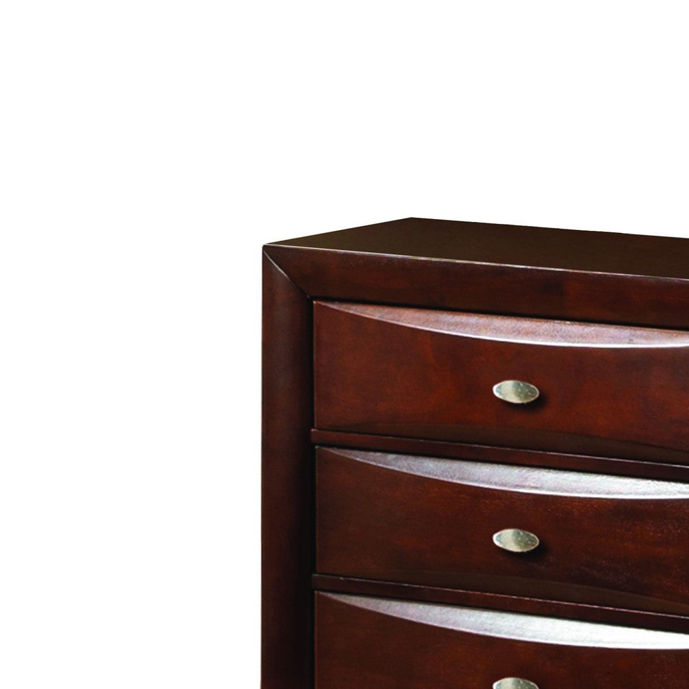 Transitional Wooden Dresser with 8 Spacious Beveled Drawers Brown BM205570