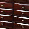 Transitional Wooden Dresser with 8 Spacious Beveled Drawers Brown BM205570