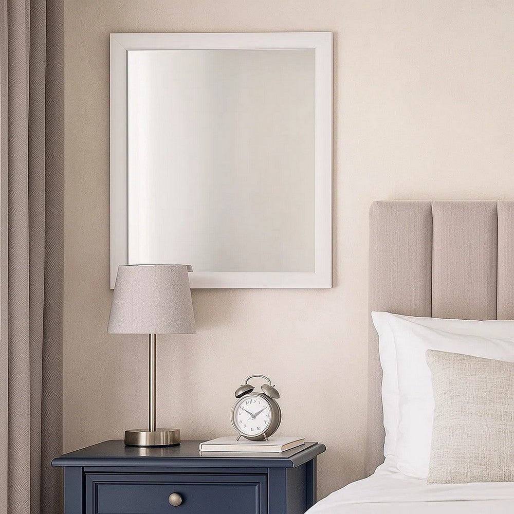 Mirror | Rectangular | Wood Frame | Silver & White