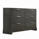 Dresser | Wood | 6 Drawer | Bracket Legs | Oak Gray
