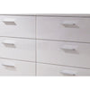 High Gloss Finish Wood and Metal Dresser with 6 Spacious Drawers,White By Casagear Home BM205574