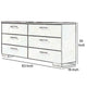 High Gloss Finish Wood and Metal Dresser with 6 Spacious Drawers,White By Casagear Home BM205574