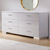 Dresser | Wood & Metal | High Gloss | 6 Drawers | White