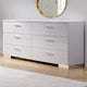 Dresser | Wood & Metal | High Gloss | 6 Drawers | White