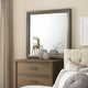 Transition Style Wooden Mirror with Rectangular Shape,Gray and Silver