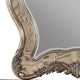 Wooden Mirror with Scrollwork Crown and Trim Details Brown and Silver BM205593