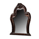 Traditional Wooden Mirror with Oversized Polyresin Scrollwork, Brown