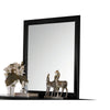 Transitional Style Mirror with Raised Wooden Frame, Black and Silver - BM205624 By Casagear Home