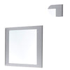 Rectangular Wooden Frame Mirror with Beveled Edges White and Silver BM205634