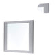 Rectangular Wooden Frame Mirror with Beveled Edges White and Silver BM205634