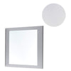 Rectangular Wooden Frame Mirror with Beveled Edges White and Silver BM205634