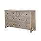 Six Drawer Transitional Style Dresser with Grain Details, Gray By Casagear Home