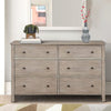 Dresser | 6 Drawer | Transitional Style | Grain Details | Gray