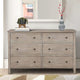 Dresser | 6 Drawer | Transitional Style | Grain Details | Gray