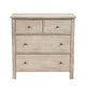 4 Drawer Transitional Style Chest with Wood Grain Details, Gray