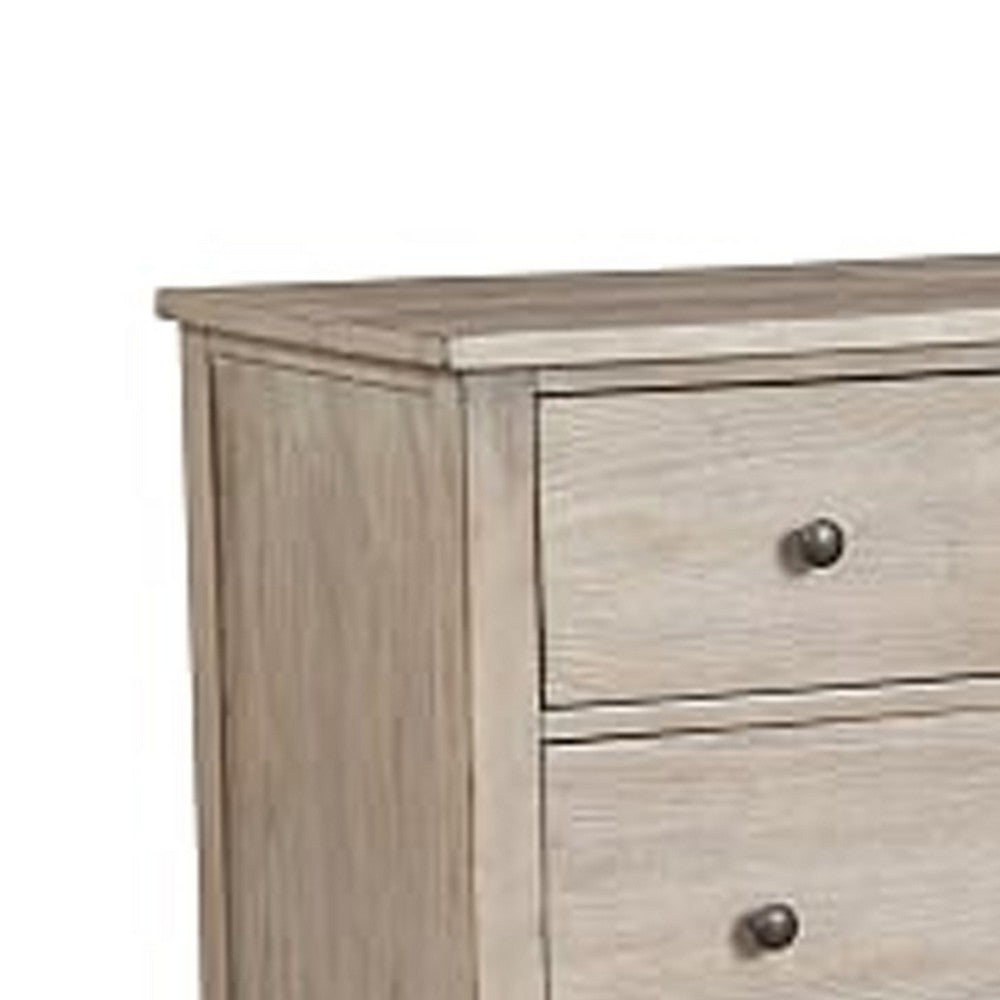 4 Drawer Transitional Style Chest with Wood Grain Details, Gray