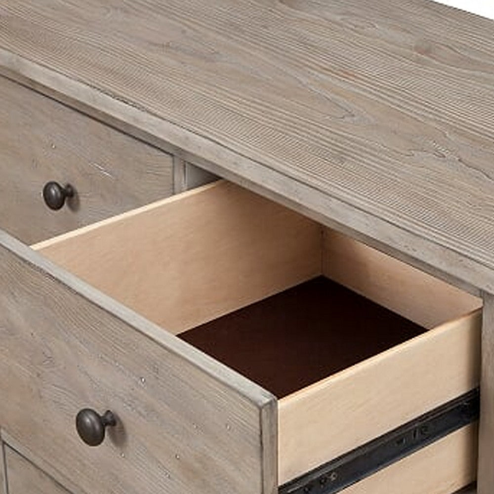 4 Drawer Transitional Style Chest with Wood Grain Details, Gray