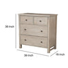 4 Drawer Transitional Style Chest with Wood Grain Details, Gray
