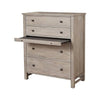 Wooden Chest with 4 Spacious Drawer and 1 Pull Out Tray Gray By Casagear Home BM205701