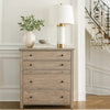 Tall Dresser Chest | 4 Drawer | 1 Pull Out Tray | Wood | Gray