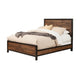 Transitional Two Tone California King Bed with Panel Headboard, Brown