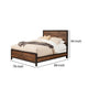 Transitional Two Tone California King Bed with Panel Headboard, Brown