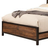 Transitional Two Tone Standard King Bed with Panel Headboard, Brown
