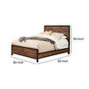 Transitional Two Tone Standard King Bed with Panel Headboard, Brown