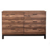 Two Tone Transitional Style Wooden Dresser with 6 Drawers, Brown