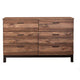 Two Tone Transitional Style Wooden Dresser with 6 Drawers, Brown