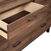 Two Tone Transitional Style Wooden Dresser with 6 Drawers, Brown