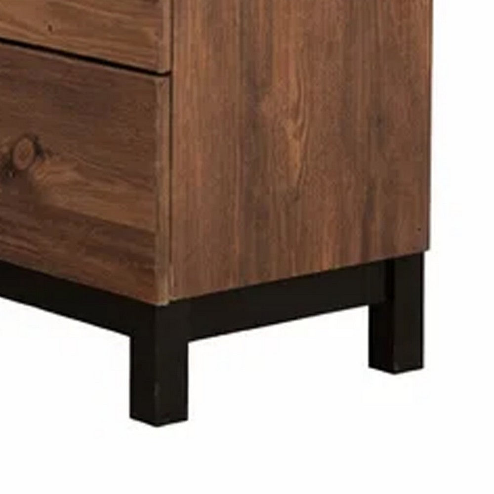 Transitional Style Wooden Chest with 3 Drawers, Small, Brown