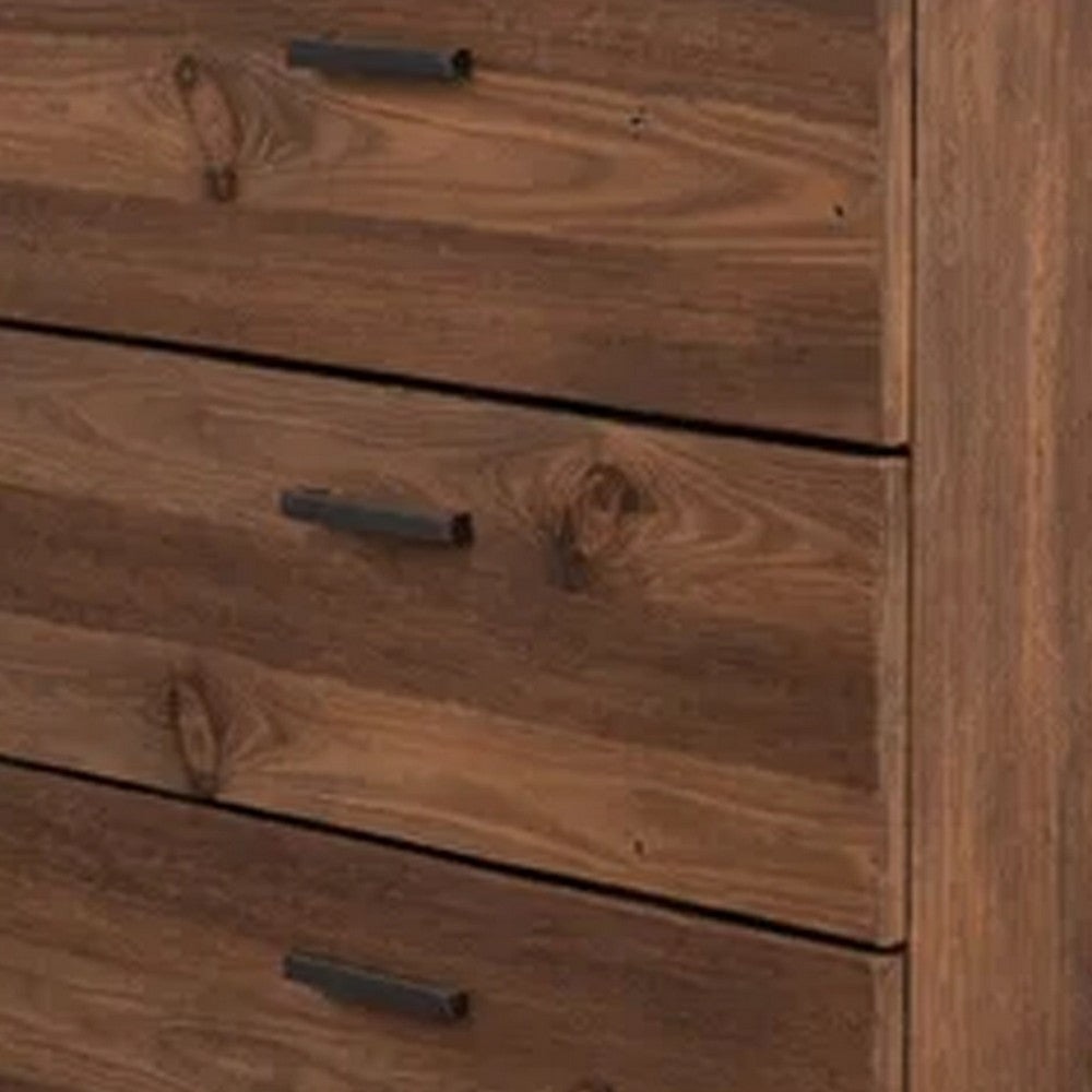 Transitional Style Wooden Chest with 3 Drawers, Small, Brown