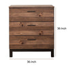 Transitional Style Wooden Chest with 3 Drawers, Small, Brown