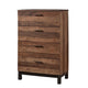 Transitional Style Wooden Chest with 4 Drawers, Large, Brown