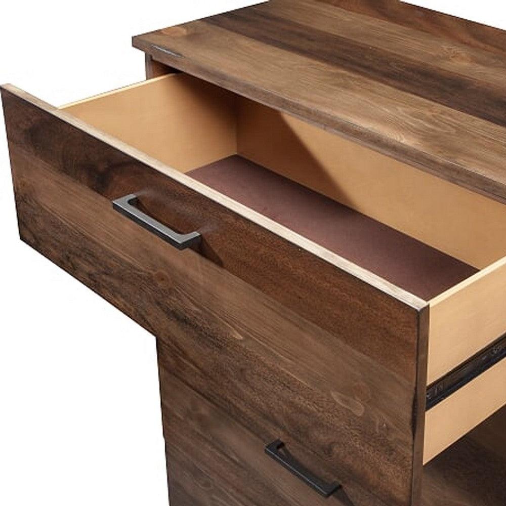 Transitional Style Wooden Chest with 4 Drawers, Large, Brown