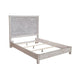 Wooden Queen Size Bed with Carved High Headboard, Weathered Gray