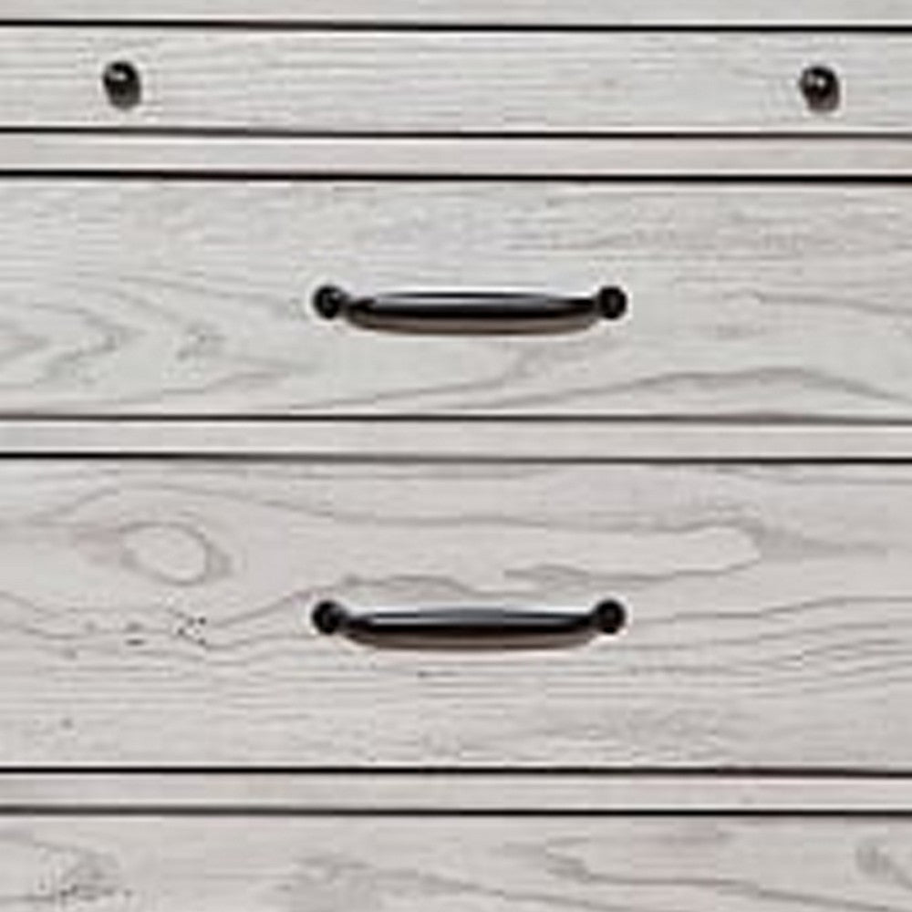 Transitional Style Three Drawer Nightstand with Pull Out Tray, Gray